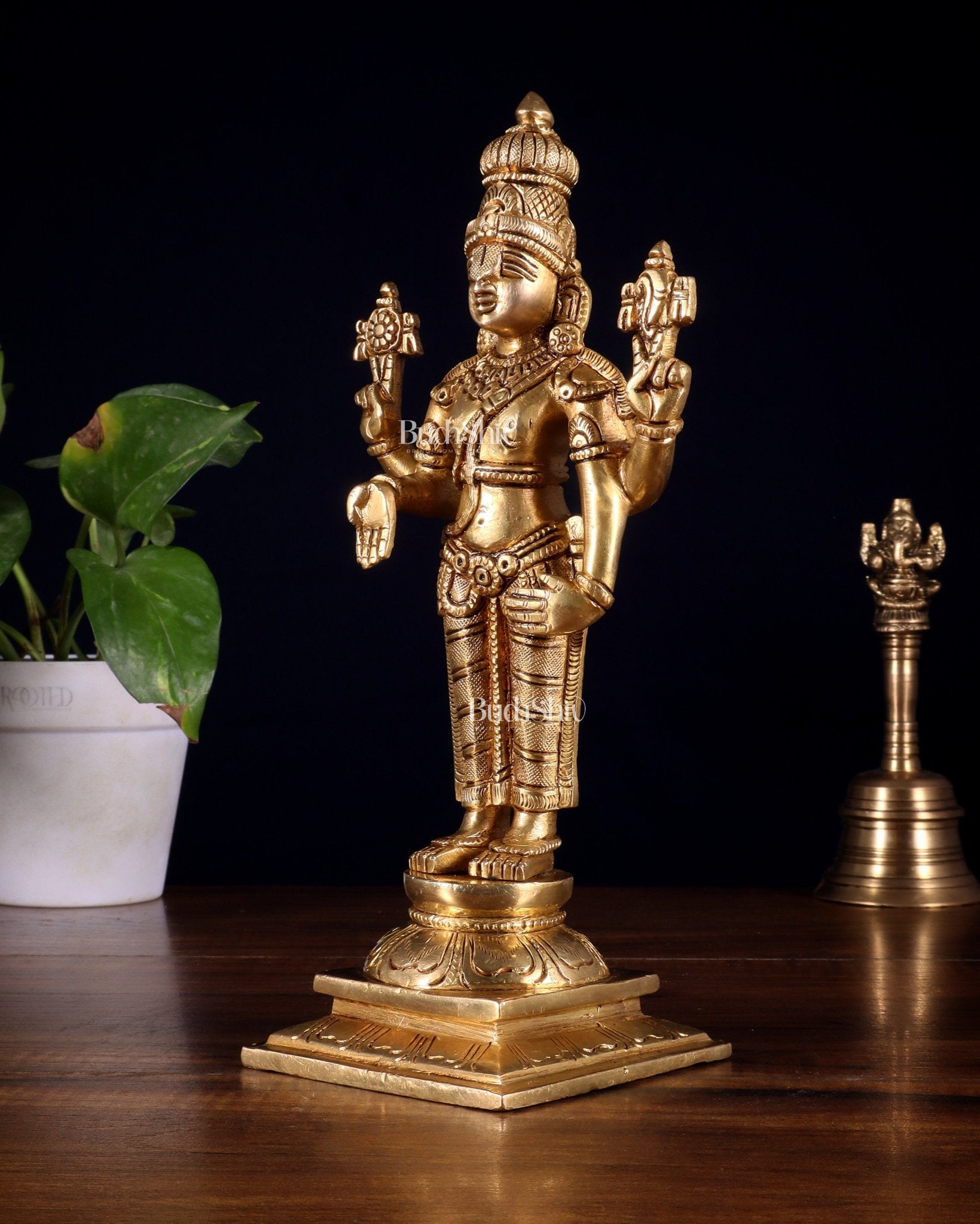 Pure Brass Tirupati Balaji Statue – 9.5 Inch - Budhshiv.com