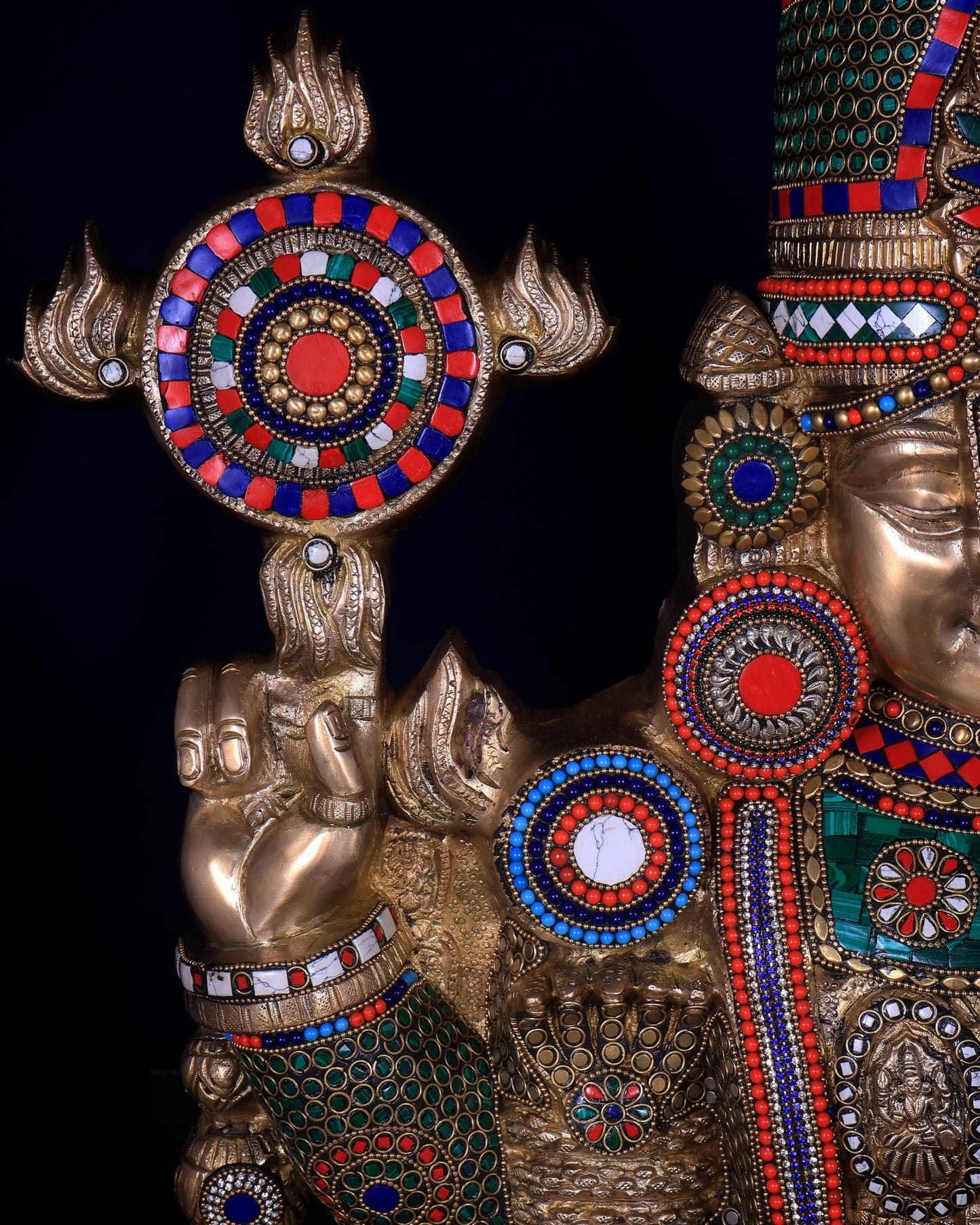 Pure Brass Tirupati Balaji statue | Lord Venkateshwara's Divine Form | 48 inch - Budhshiv.com