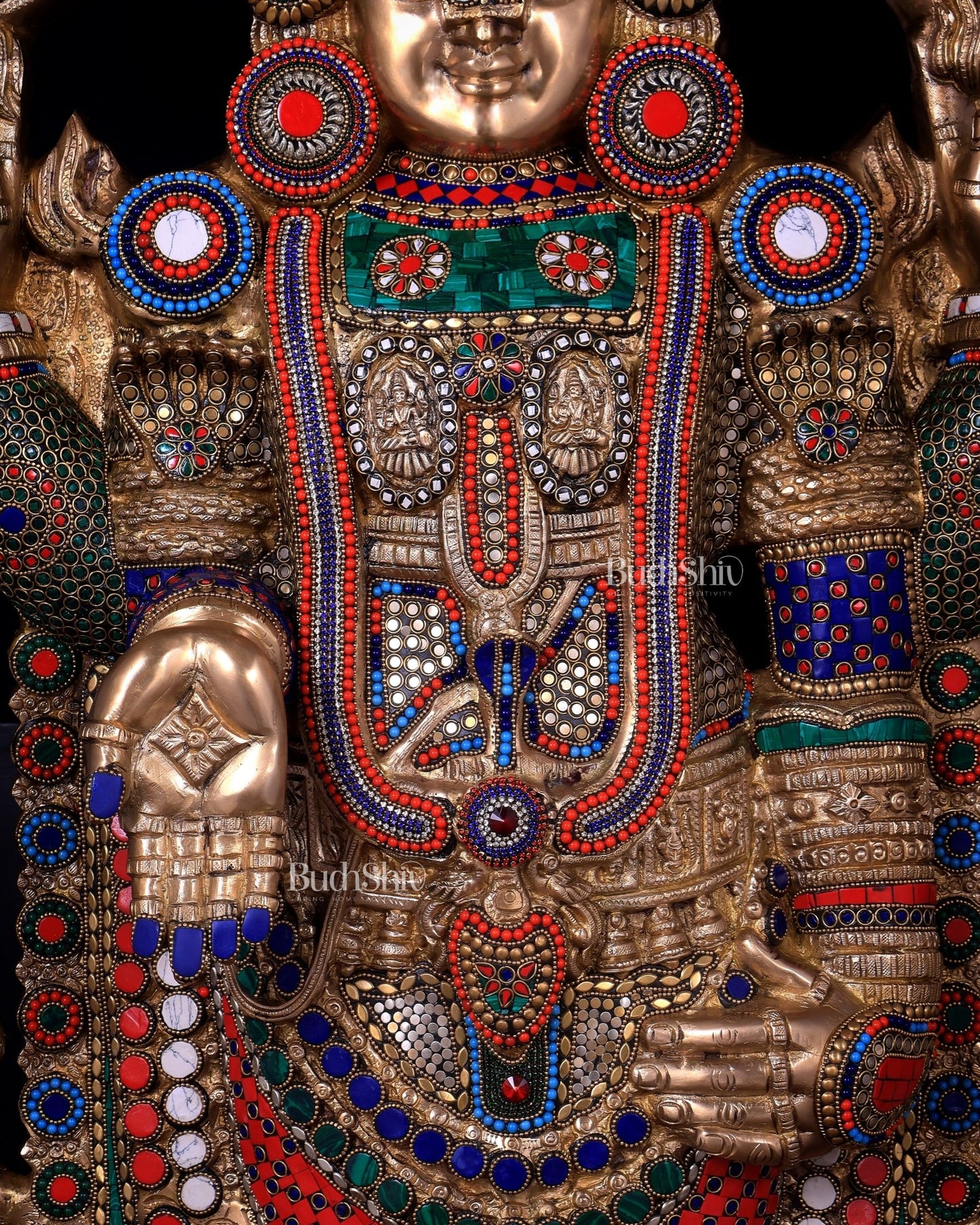 Pure Brass Tirupati Balaji statue | Lord Venkateshwara's Divine Form | 48 inch - Budhshiv.com