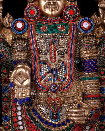 Pure Brass Tirupati Balaji statue | Lord Venkateshwara's Divine Form | 48 inch - Budhshiv.com