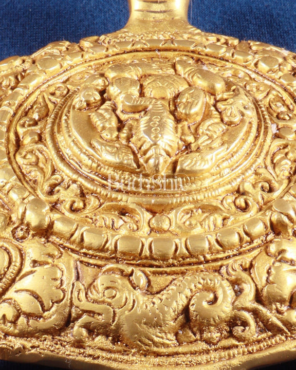 Pure Brass Tortoise with Lord Ganesha Engraving – Vastu Approved, 8 Inch - Budhshiv.com