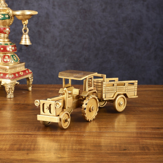 Pure Brass Tractor Showpiece - 4" Height - Budhshiv.com