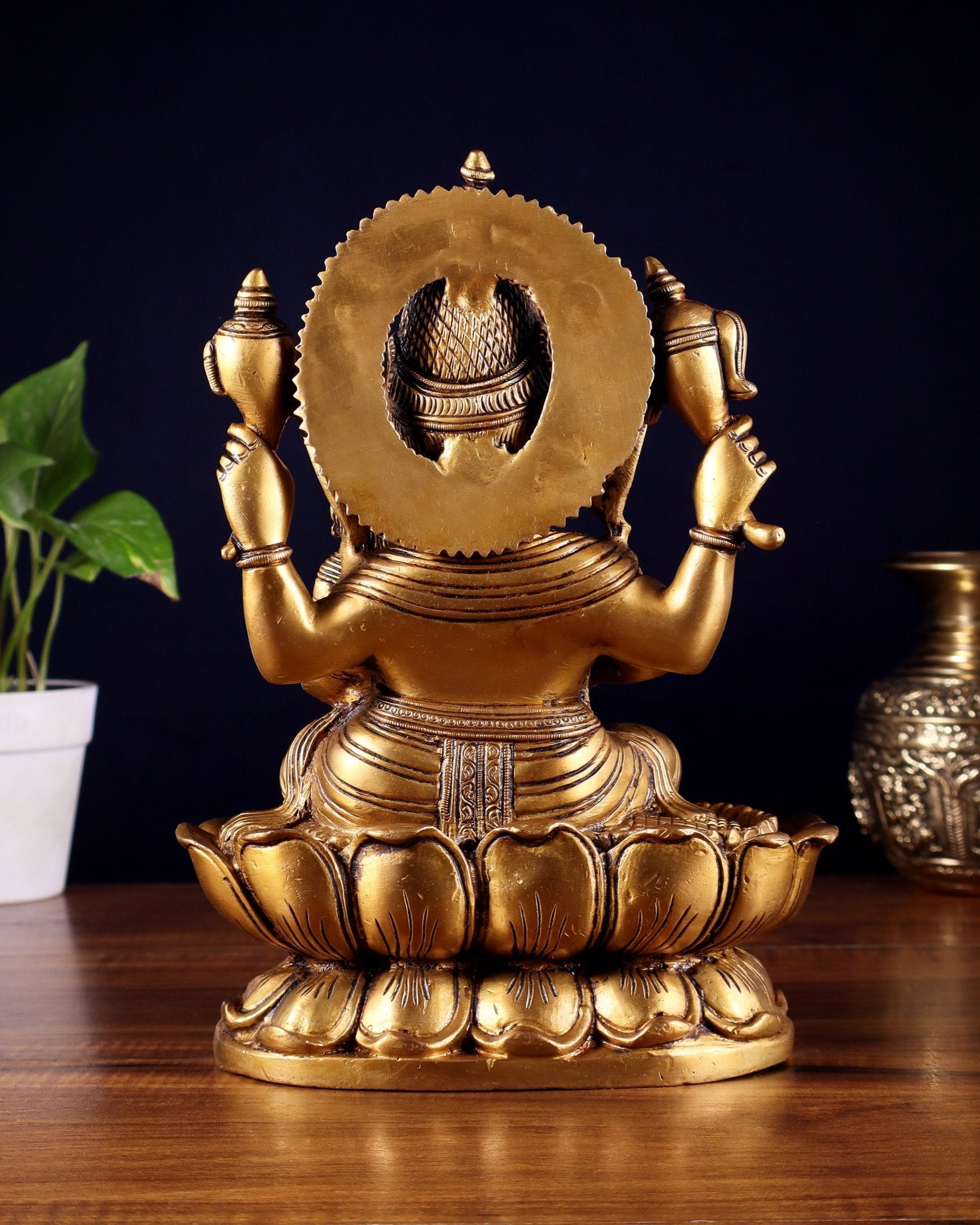 Pure Brass uchishta Shakti Ganesha Idol – 10.5" Handcrafted - Budhshiv.com