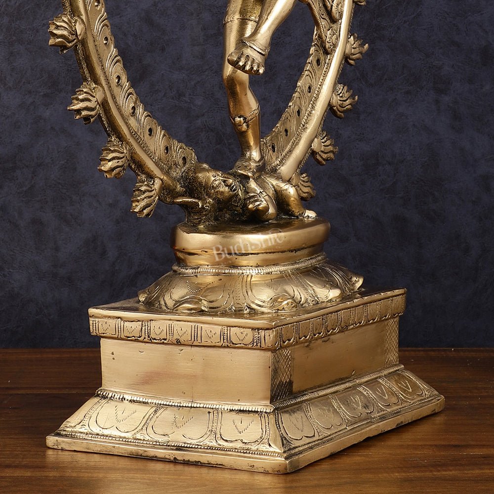 Pure Brass Unique Dancing Shiva Nataraja Statue - Height 21" - Budhshiv.com