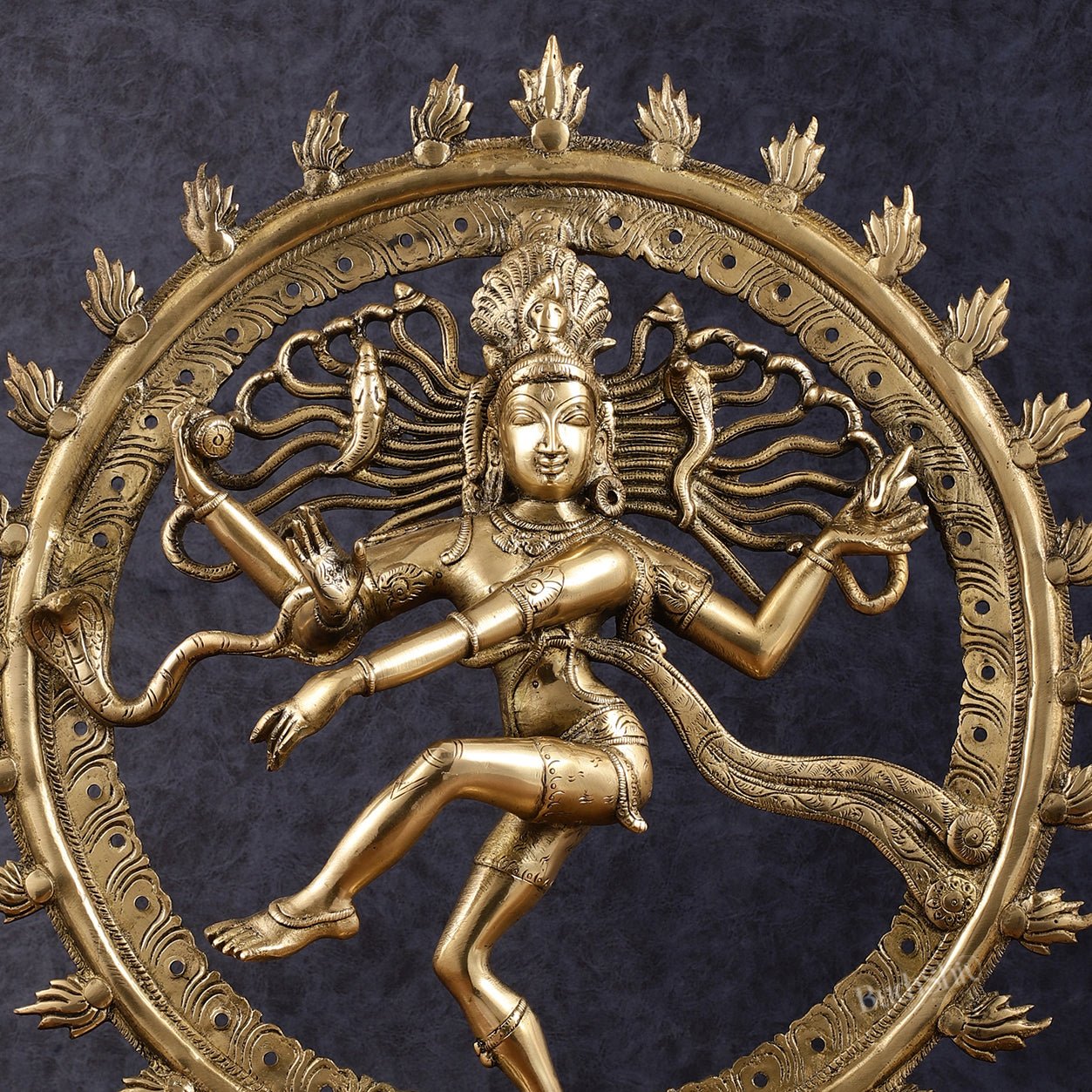 Pure Brass Unique Dancing Shiva Nataraja Statue - Height 21" - Budhshiv.com