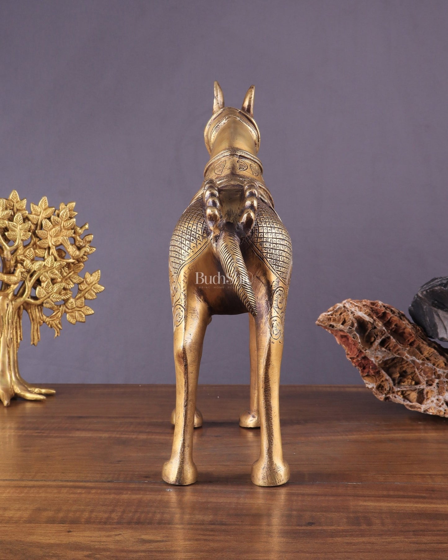 Pure Brass Unique Horse Statue Showpiece 12.6 inches - Budhshiv.com