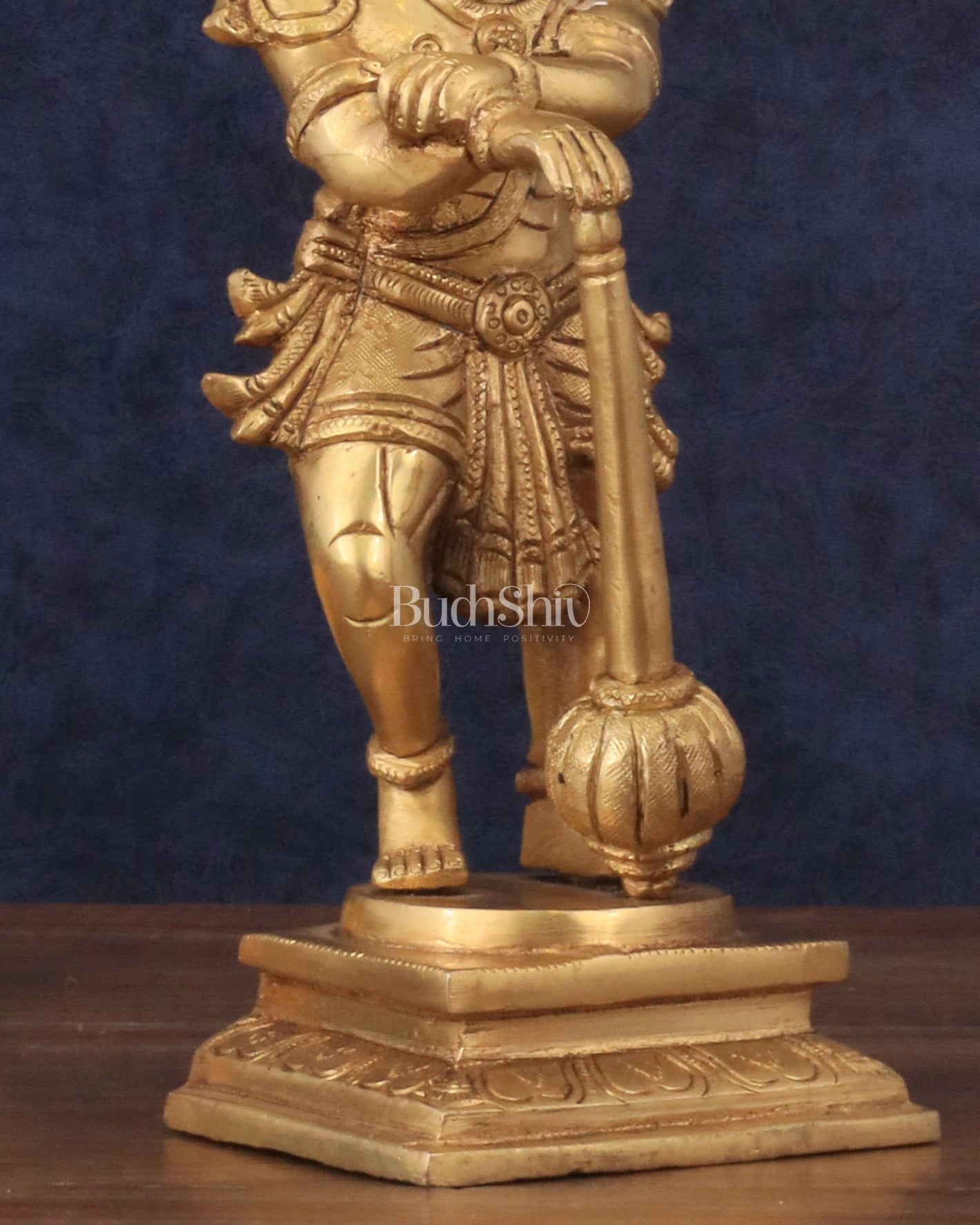 Pure Brass Unique Standing Lord Hanuman Statue - 11" - Budhshiv.com