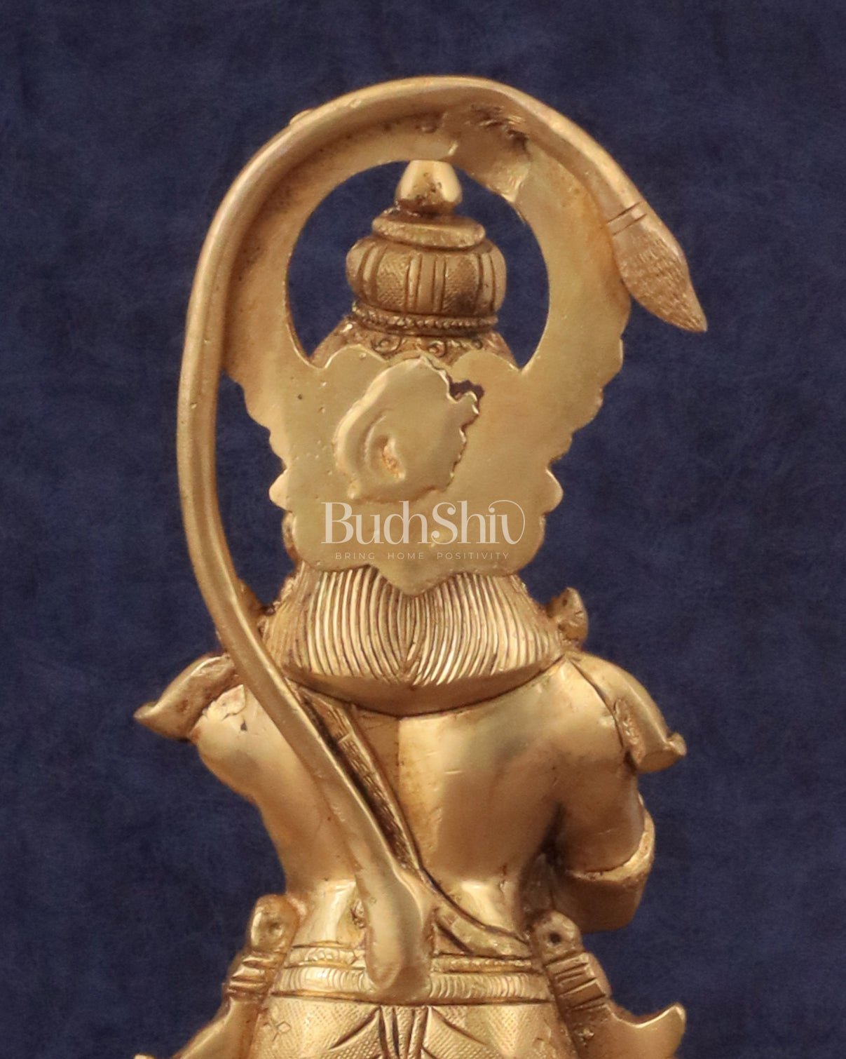 Pure Brass Unique Standing Lord Hanuman Statue - 11" - Budhshiv.com