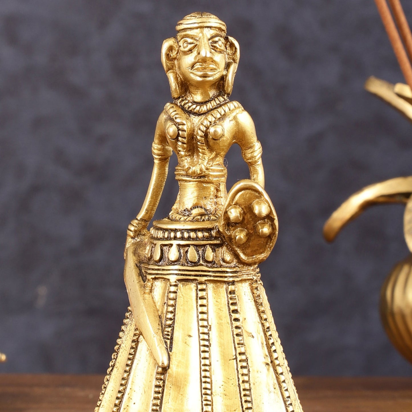 Pure Brass Unique Tribal Bell - 5.5" Height - Budhshiv.com