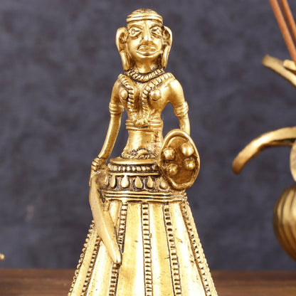 Pure Brass Unique Tribal Bell - 5.5" Height - Budhshiv.com