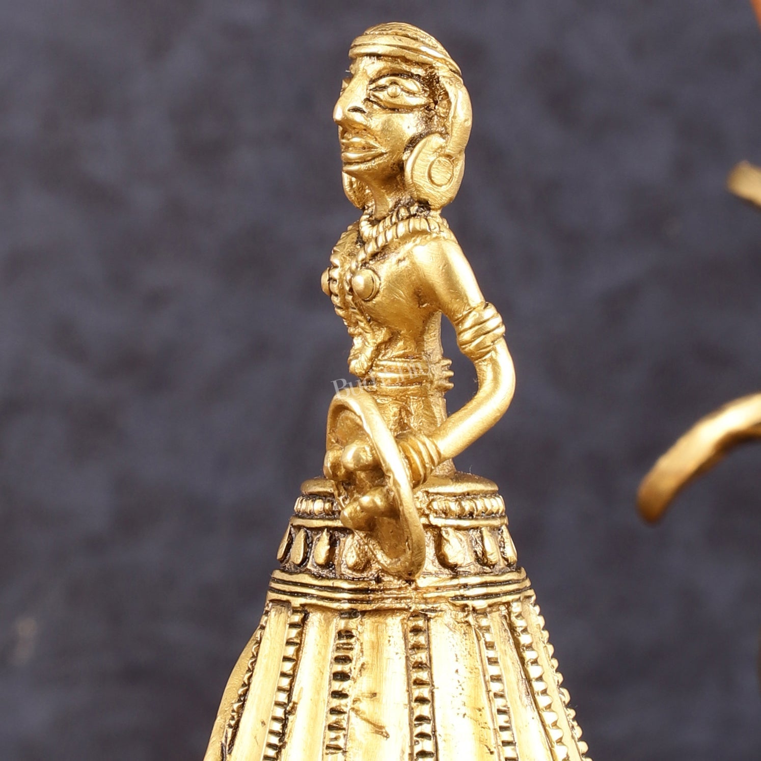 Pure Brass Unique Tribal Bell - 5.5" Height - Budhshiv.com