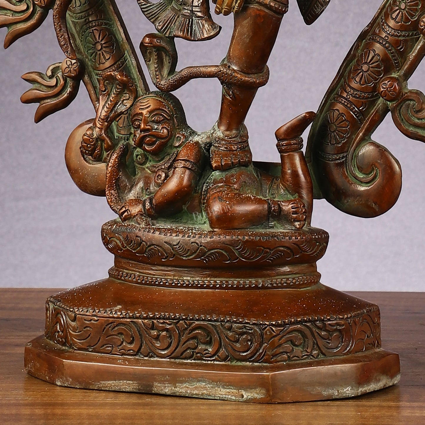 Pure Brass Urdhava Tandava Nataraja Statue - 16.5 Inch Sculpture - Budhshiv.com