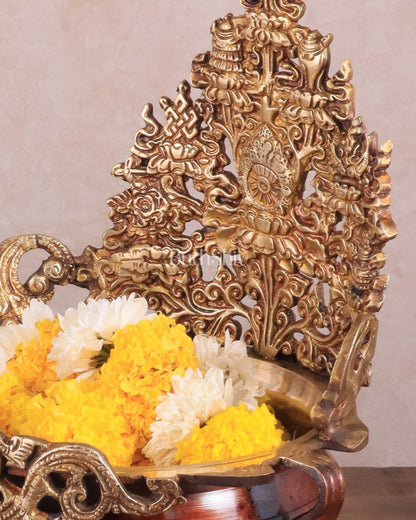 Pure Brass Urli Bowl Antique Style | 12 inch dual tone - Budhshiv.com