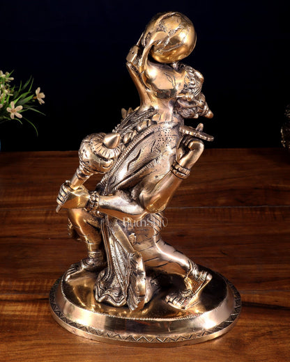 Pure Brass Varaha Avatar of Lord Vishnu | Lifting Earth |13” - Budhshiv.com