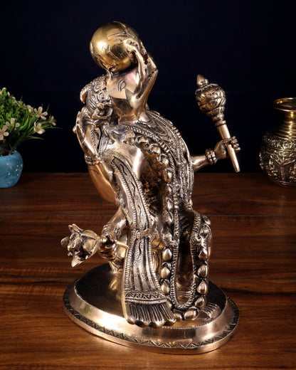 Pure Brass Varaha Avatar of Lord Vishnu | Lifting Earth |13” - Budhshiv.com