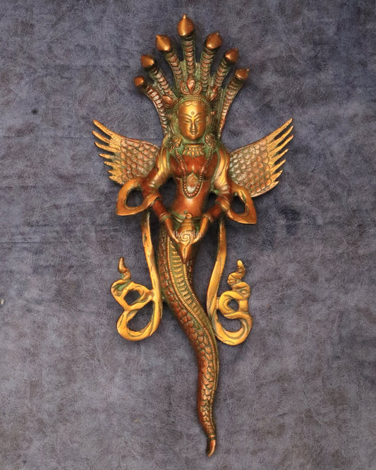 Pure Brass Vintage Naag Kanya Wall Hanging - Budhshiv.com