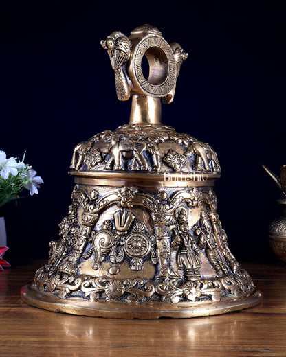Pure Brass Vishnu Dashavatar Hanging Temple Bell | Heavy Mandir Ghanta | BudhShiv - Budhshiv.com