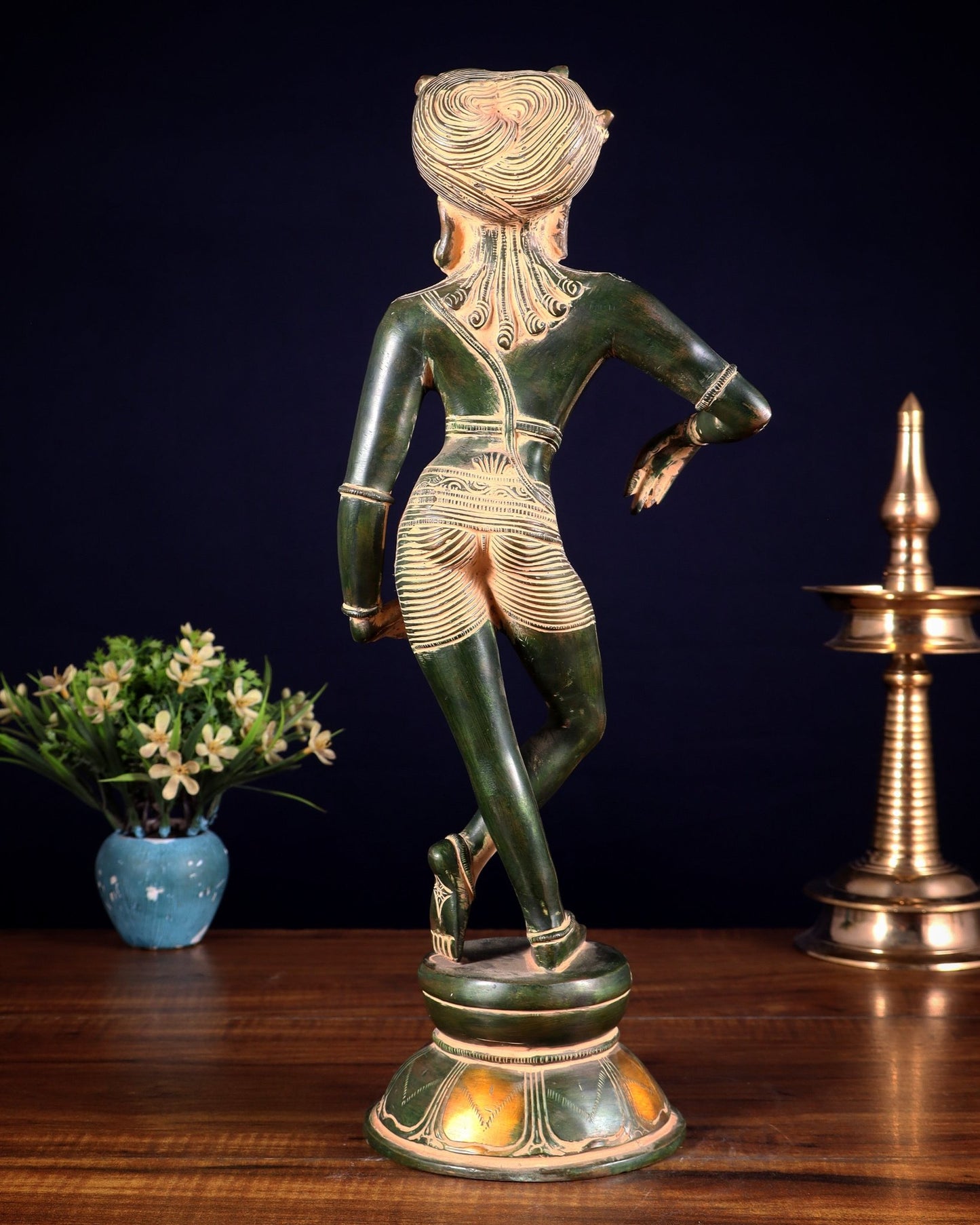 Pure Brass vrishava vahan Shiva Statue green patina 15 inch - Budhshiv.com