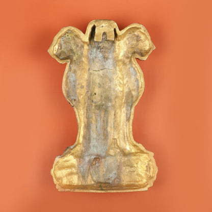 Pure Brass Wall Hanging Ashoka Lion Symbol - 16 Inch - Budhshiv.com