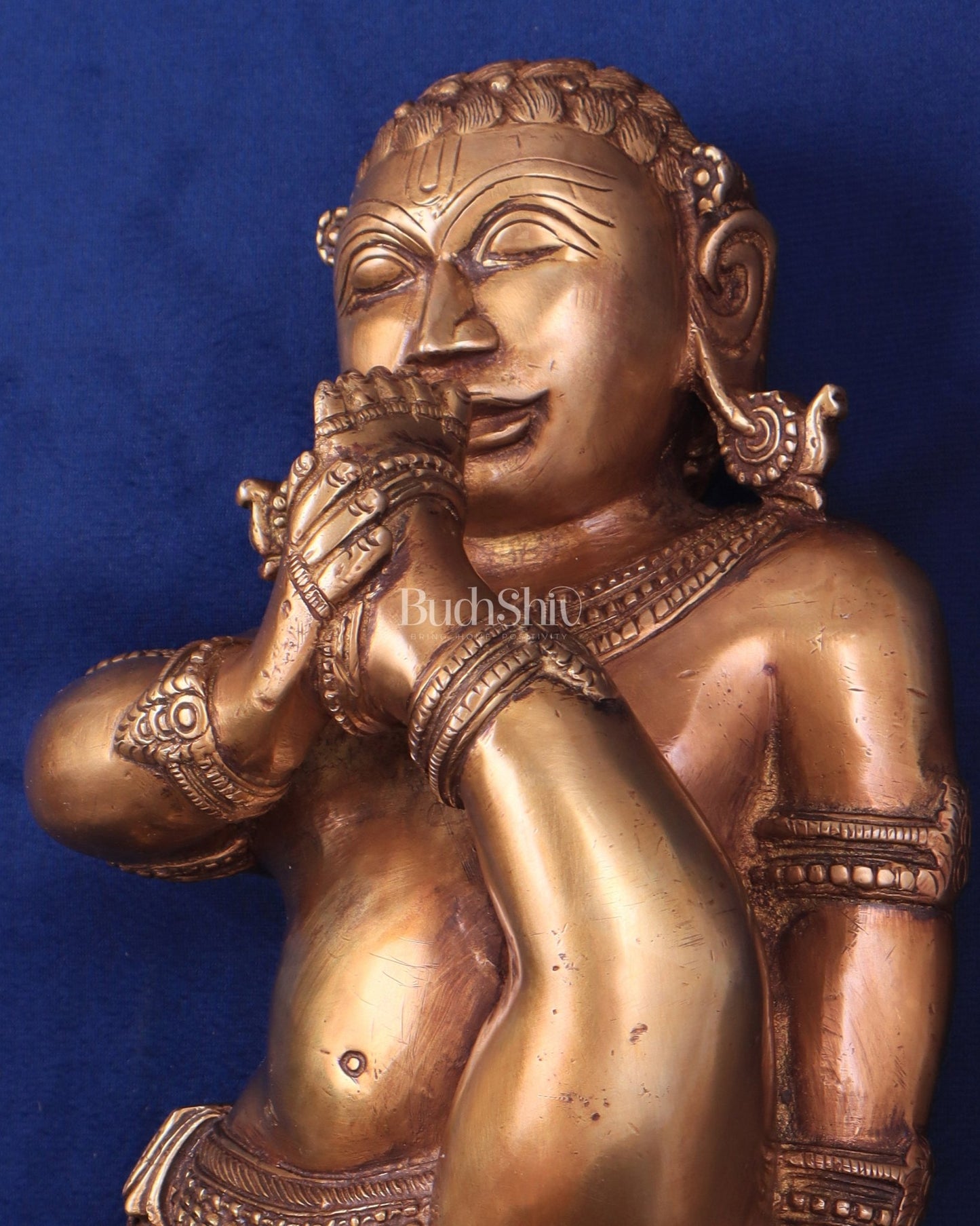 Pure Brass Wall Hanging Baby Krishna Statue - Budhshiv.com