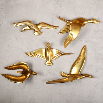Pure Brass Wall Hanging Birds – Set of 5 - Budhshiv.com