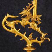 Pure Brass Yali Candle Holder 9" - Budhshiv.com