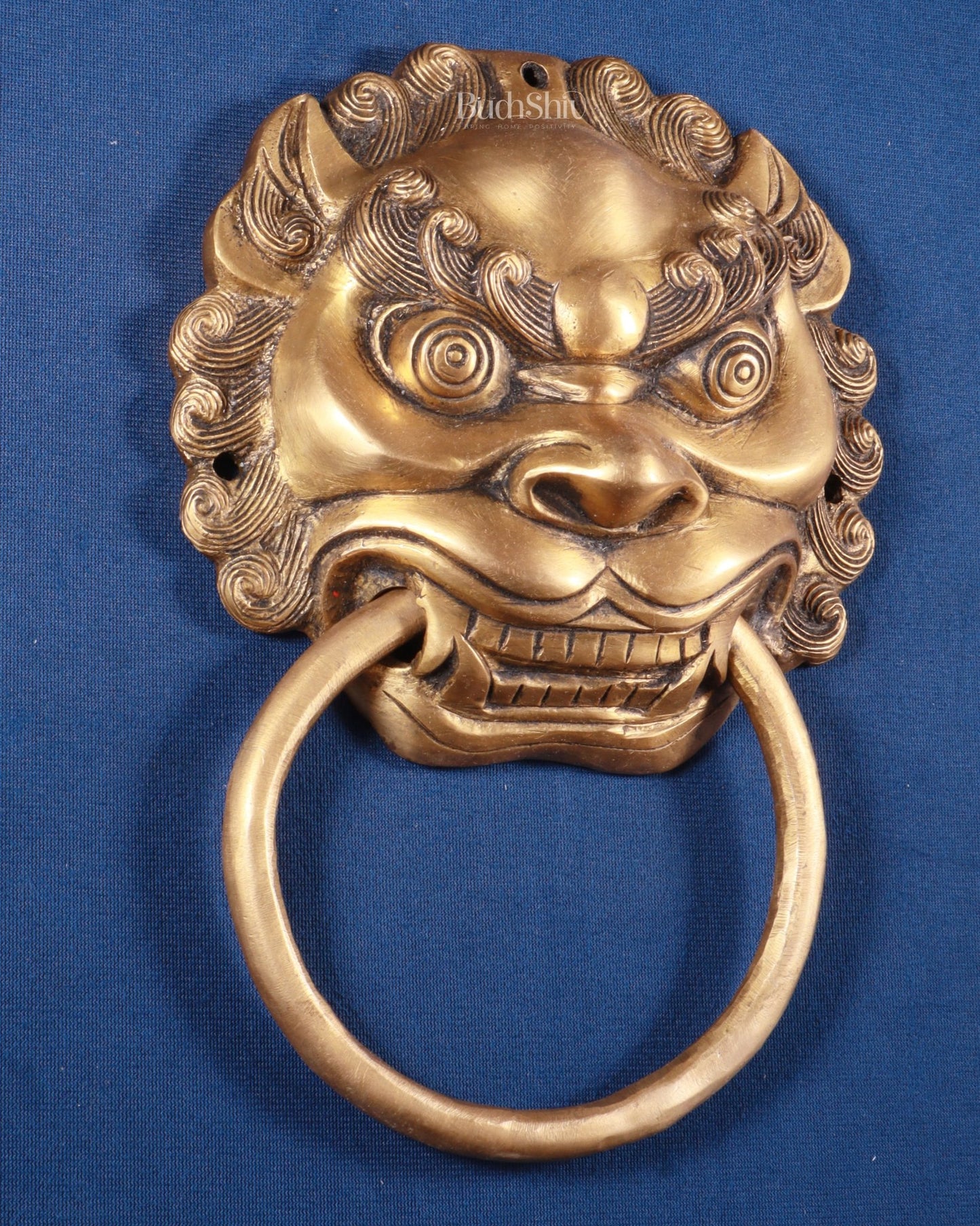 Pure Brass Yali Door Knocker – 9.5 Inch - Budhshiv.com
