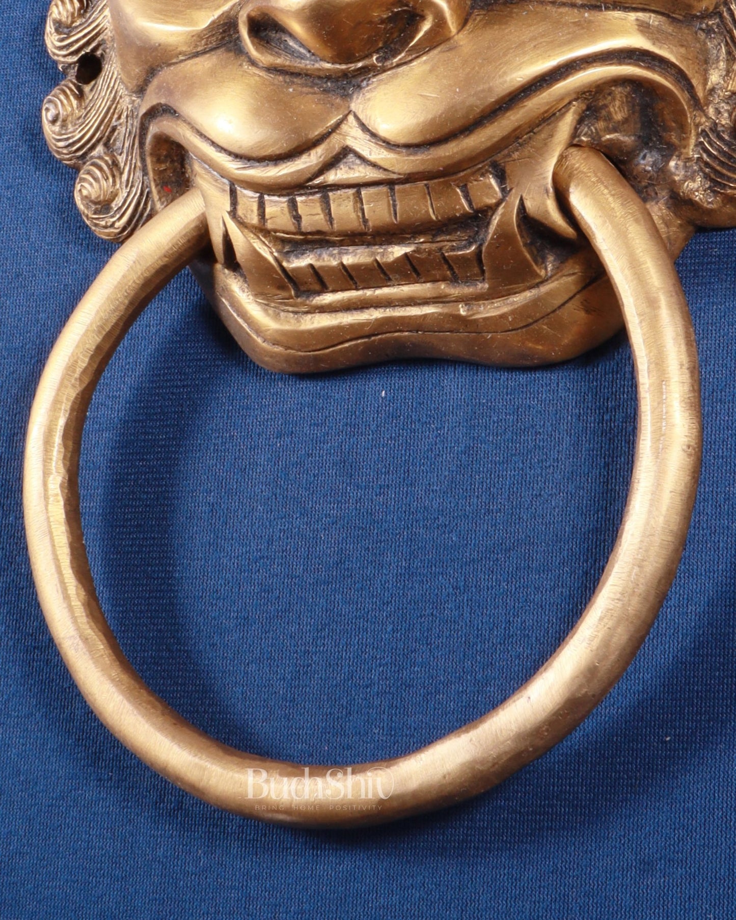 Pure Brass Yali Face Door Knocker – Nazarbattu, 9.5" - Budhshiv.com