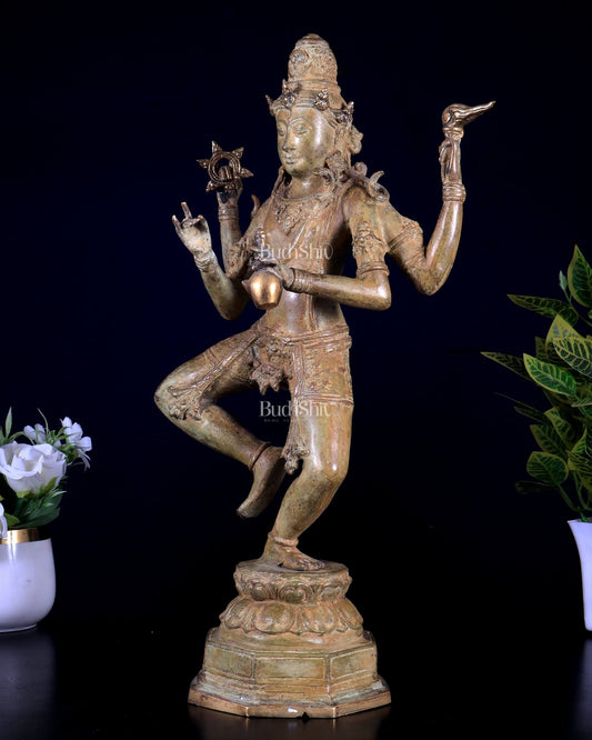Pure Bronze Dancing Shiva – Balinese Masterpiece 18 inch - Budhshiv.com