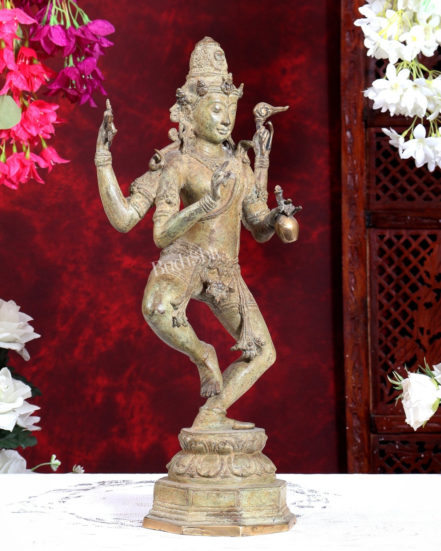 Pure Bronze Dancing Shiva – Balinese Masterpiece 18 inch - Budhshiv.com