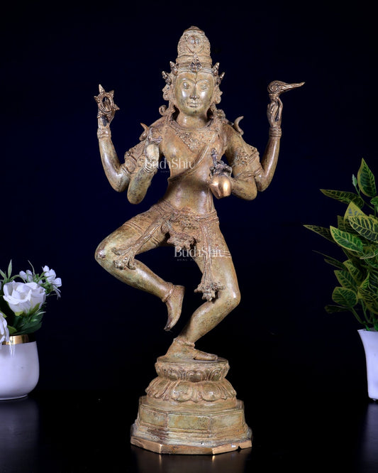 Pure Bronze Dancing Shiva – Balinese Masterpiece 18 inch - Budhshiv.com