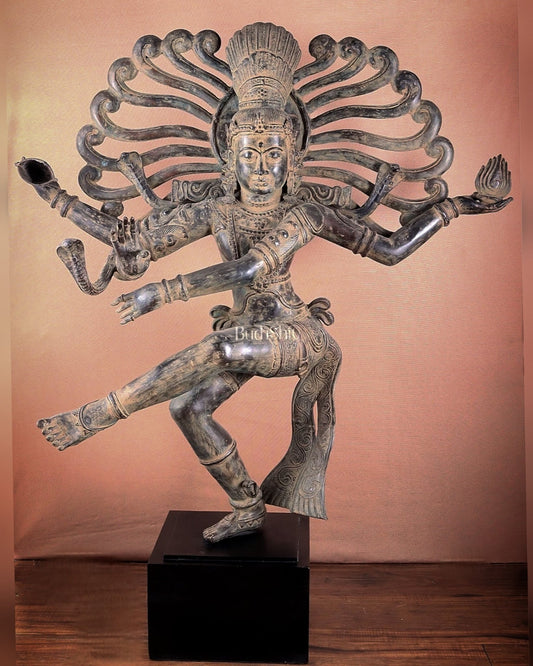 Pure Bronze Dancing Shiva Nataraja Sculpture 48 inch Rare find - Budhshiv.com
