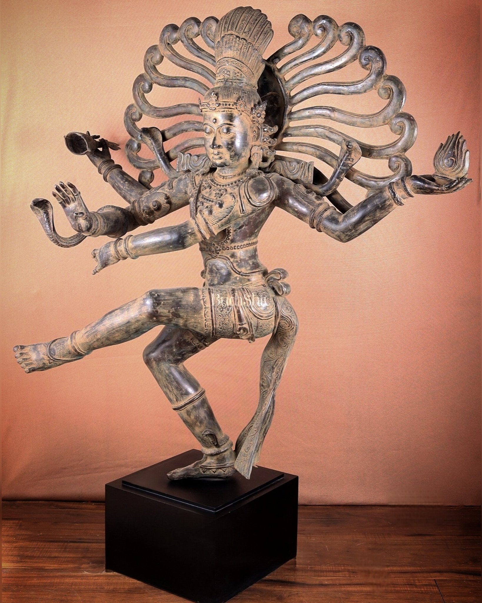 Pure Bronze Dancing Shiva Nataraja Sculpture 48 inch Rare find - Budhshiv.com