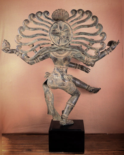 Pure Bronze Dancing Shiva Nataraja Sculpture 48 inch Rare find - Budhshiv.com
