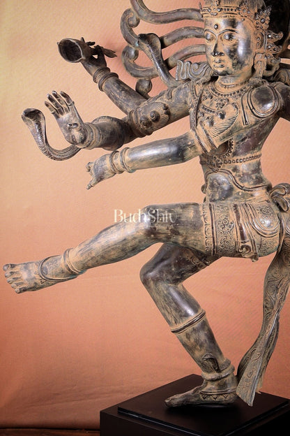 Pure Bronze Dancing Shiva Nataraja Sculpture 48 inch Rare find - Budhshiv.com