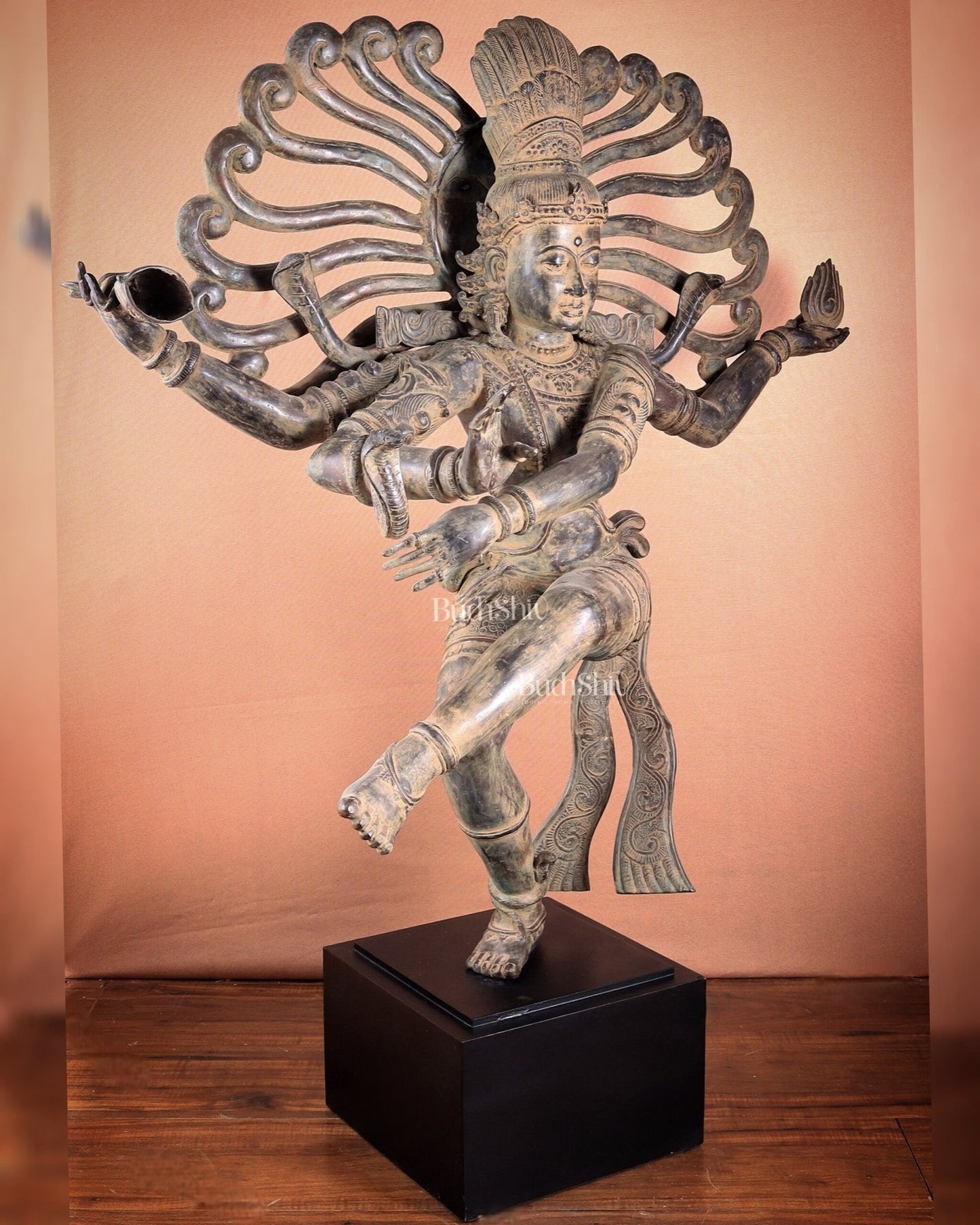 Pure Bronze Dancing Shiva Nataraja Sculpture 48 inch Rare find - Budhshiv.com