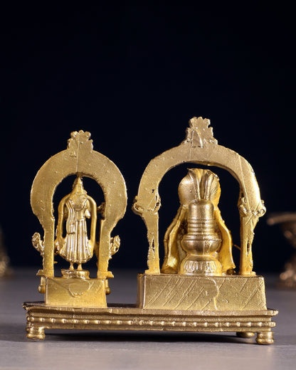 Pure Bronze Panchaloha Arunachaleswarar & Unnamalai Amman Idol Set – 2.5" - Budhshiv.com