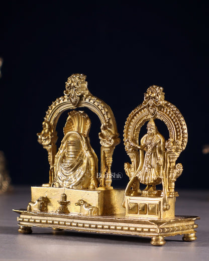 Pure Bronze Panchaloha Arunachaleswarar & Unnamalai Amman Idol Set – 2.5" - Budhshiv.com