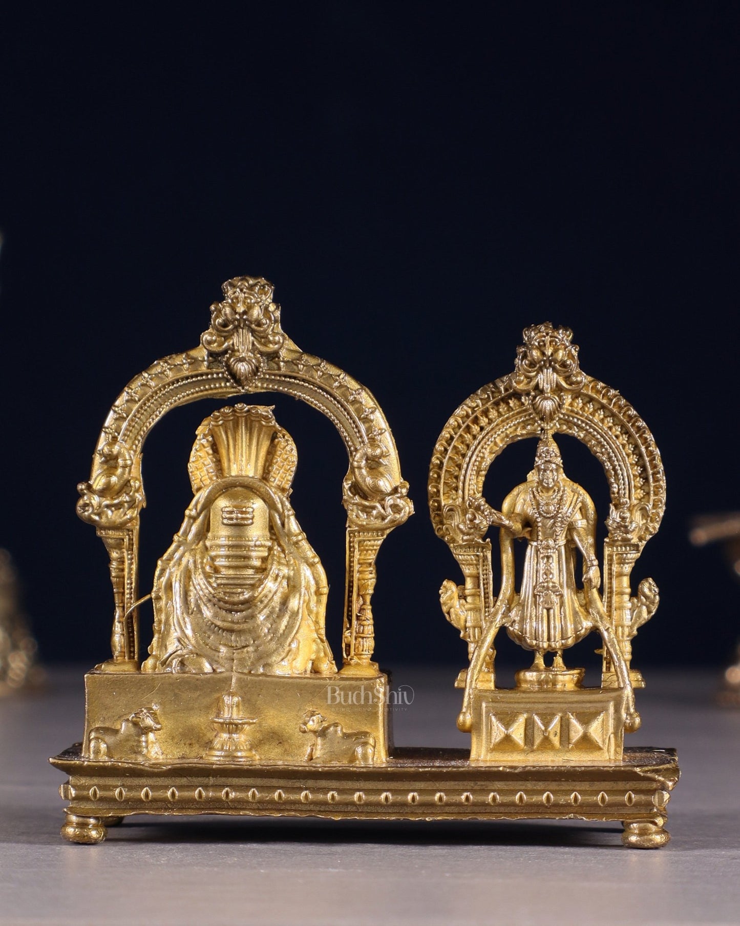 Pure Bronze Panchaloha Arunachaleswarar & Unnamalai Amman Idol Set – 2.5" - Budhshiv.com