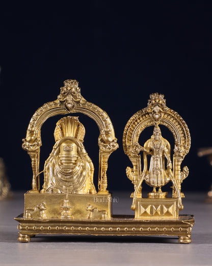 Pure Bronze Panchaloha Arunachaleswarar & Unnamalai Amman Idol Set – 2.5" - Budhshiv.com