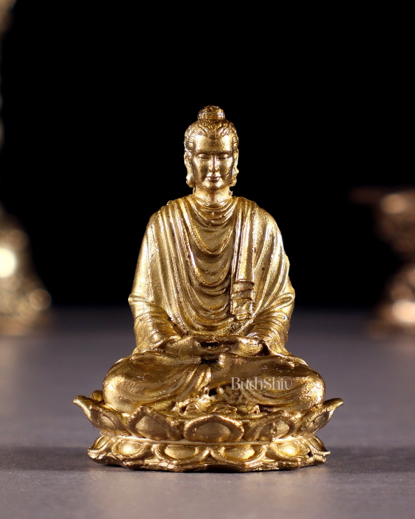 Pure Bronze Panchaloha Lord Buddha Miniature Idol in Meditation – 1.5" - Budhshiv.com