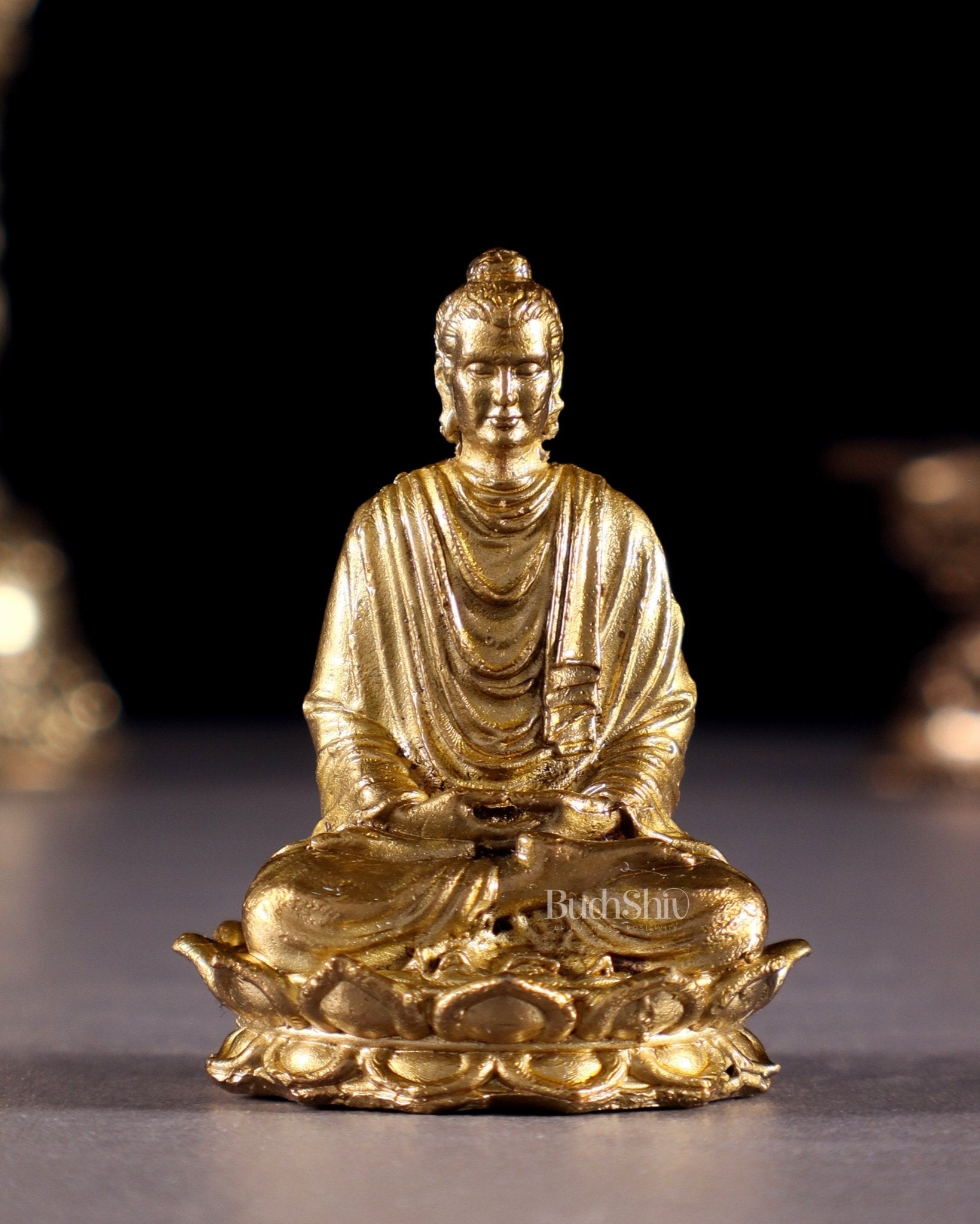 Pure Bronze Panchaloha Lord Buddha Miniature Idol in Meditation – 1.5" - Budhshiv.com