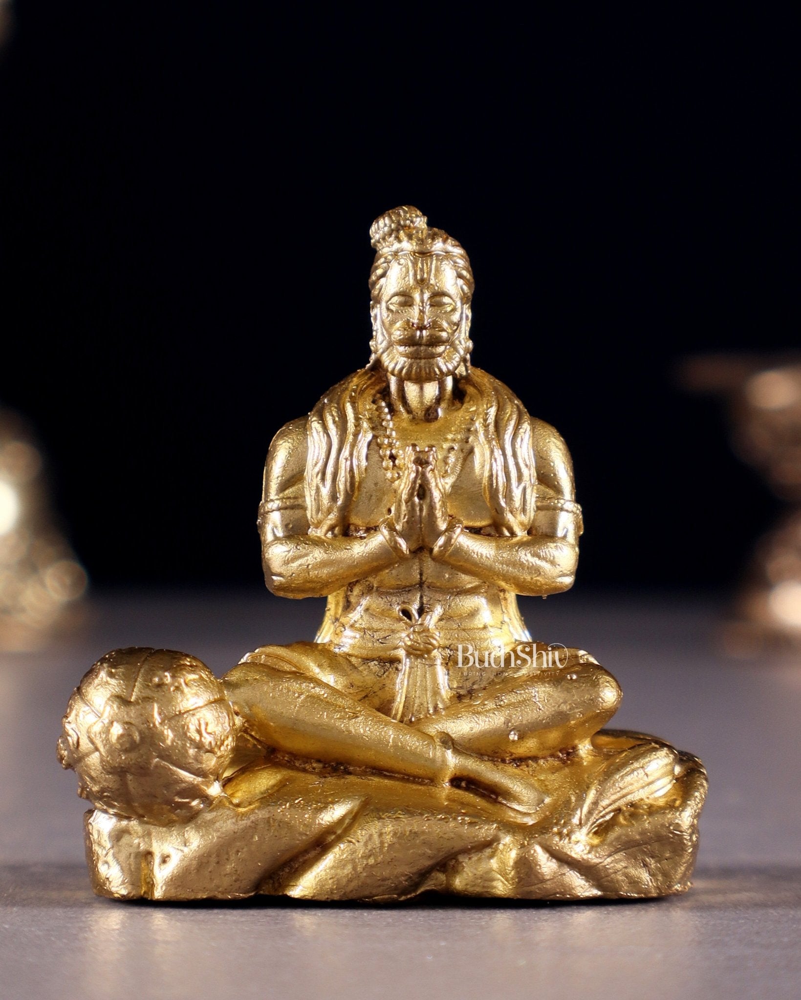 Pure Bronze Panchaloha Miniature Hanuman Idol in Anjali Mudra – 1.5" - Budhshiv.com