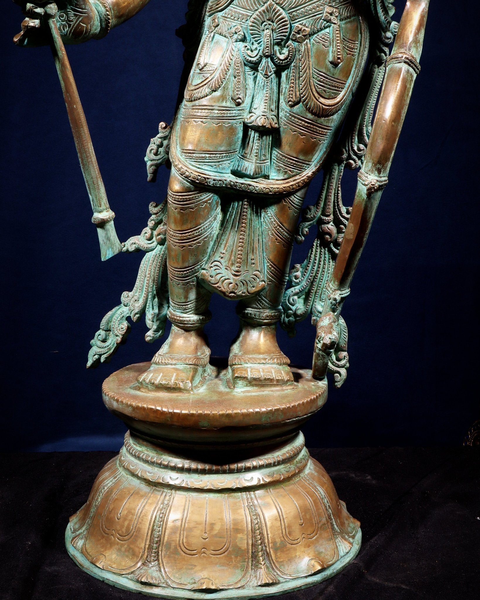 Pure Bronze Ramar Set (Ram Darbar) – Vintage Chola Patina 29", 85 kgs. - Budhshiv.com