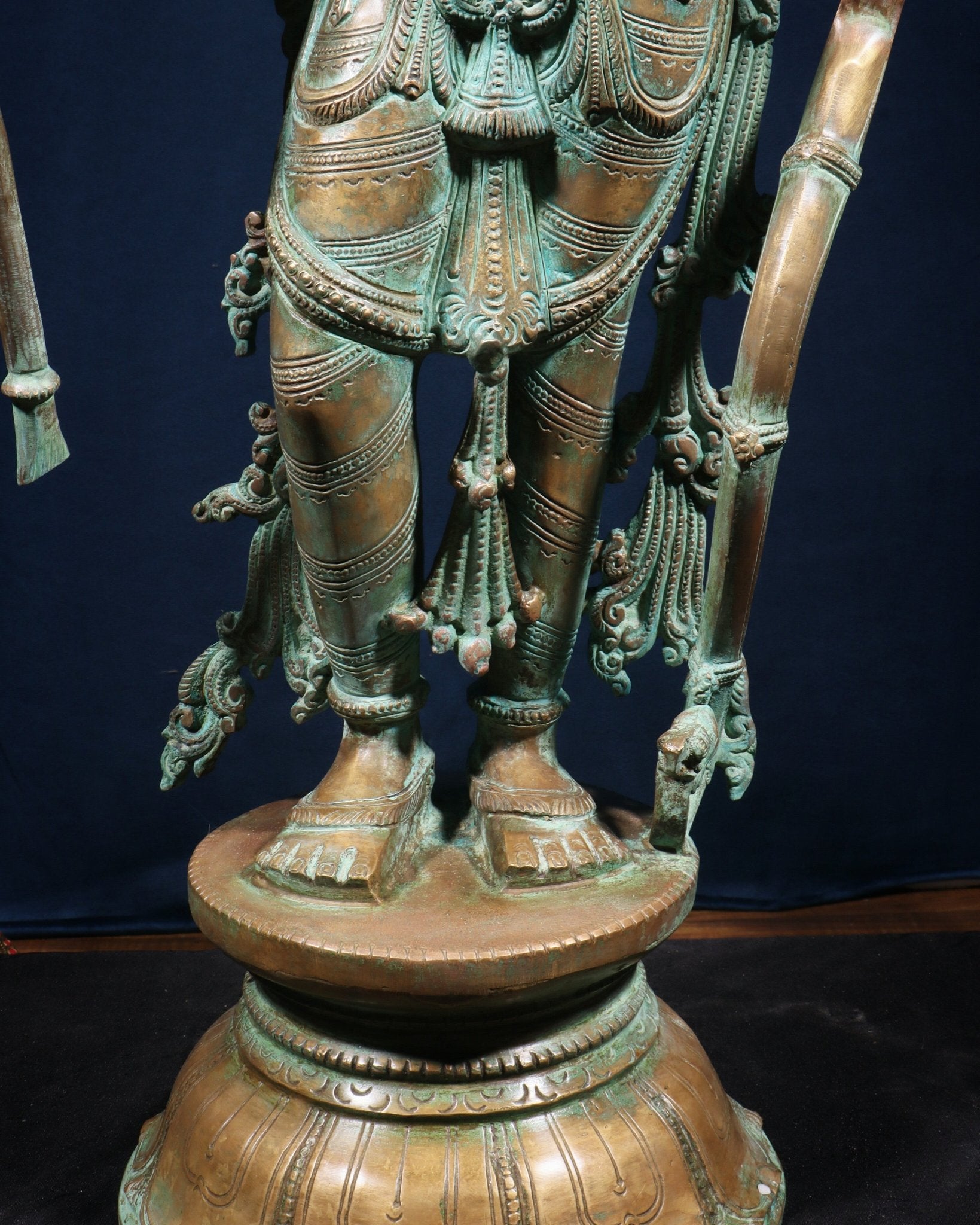 Pure Bronze Ramar Set (Ram Darbar) – Vintage Chola Patina 29", 85 kgs. - Budhshiv.com
