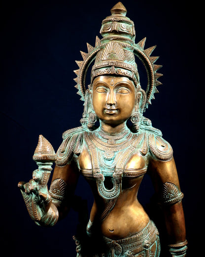 Pure Bronze Ramar Set (Ram Darbar) – Vintage Chola Patina 29", 85 kgs. - Budhshiv.com