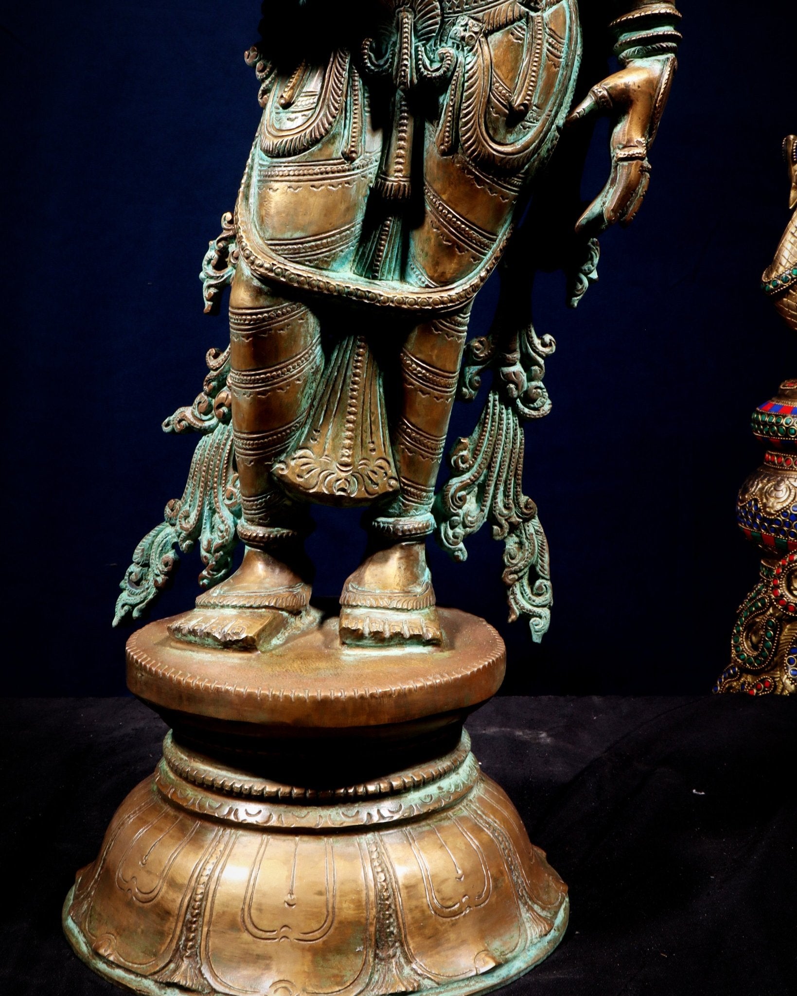 Pure Bronze Ramar Set (Ram Darbar) – Vintage Chola Patina 29", 85 kgs. - Budhshiv.com
