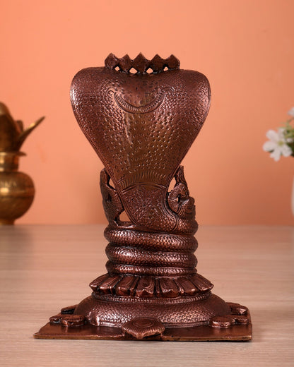 Pure Copper Adi Sheshanag on Kurma Peetha Aasan – Sacred Idol Pedestal for Small Deities - Budhshiv.com