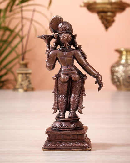 Pure Copper Andal Idol – Mini Goddess Bhakti Murti (4.5 Inch, 316 gm) - Budhshiv.com