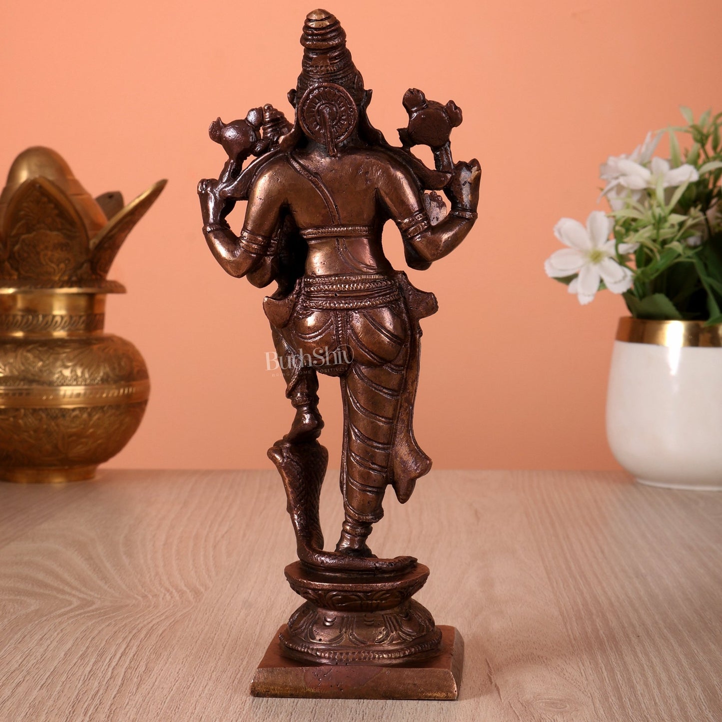 Pure Copper Bhoo Varaha Swamy Lakshmi Idol | 7 Inch Murti - Budhshiv.com